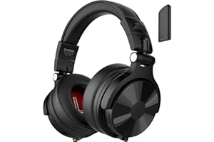 OneOdio Studio Max 1 Casque Bluetooth DJ sans fil,120 h d'autonomie,Hi-Res/LDAC Audio, faible latence de 20 ms,connexion Dongle/Bluetooth/6,35 mm/3,5 mm pour Enregistrement de Podcast, Guitare,Clavier