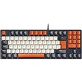 havit Mechanical Gaming Keyboard UK Layout Wired Red Switch 90 Keys TKL PBT Keycaps with Number Pad for PC/Laptop/Computer, B
