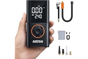 ‎ASTROAI AstroAI Kabelloser Elektrische Luftpumpe, Tragbare Akku Fahrradpumpe mit alle ventile, LED-Licht, Wiederaufladbare Reifenpumpe für Fahrrad, E-Bike, Auto, Motorrad, Bälle