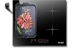 ‎COOKSIR Induktionskochfeld mit Stecker, Cooksir Induktions Kochfeld 4 Platten, Einbau 60CM, Flexible Kombinierte Zone, Kochfeld Autark, 3500Watt, 220V, 50Hz, 16A-Stecker