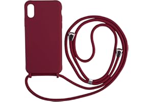 Ququcheng Kompatibel mit iPhone X/XS Hülle,Handykette Hülle Silikon Seil Necklace Handyhülle mit Kordel Tasche TPU Bumper Schutzhülle für iPhone X/XS-Rot