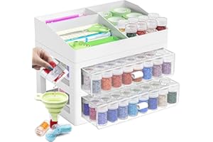 ‎ARTDOT ARTDOT Diamond Painting Zubehör Boxen, 96 Stück 5D Diamant Painting Bilder Aufbewahrungsbox mit Koffer Trichter Stickers Besuche Store