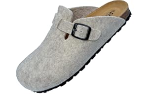 GONKOS®, Pantofole in Feltro di Lana, Soletta Anatomica in Sughero Naturale e Pelle Scamosciata, Zoccoli di Feltro, Pantofole Uomo Donna, Sabot Uomo Donna,Confortevoli e calde di Qualità,Made in Spain