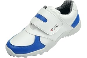 PGM Waterproof Golf Shoes for Kids Children Boys Girls Spikeless with Hook and Loop Strap