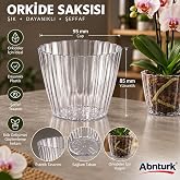 Şeffaf Mini Orkide Saksısı-Dekoratif Şık Ev Balkon &Ccedil;i&ccedil;ek Saksısı 95x85mm