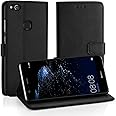 Simpeak Cover Compatibile per Huawei P10 Lite, Custodia Compatibile per Huawei P10 Lite in Pelle Portafoglio con Supporto,Ner