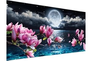 Hongyrjy Moon Diamond Painting pour Adultes-Lune Diamond Painting Kit Complet,Kit de Peinture Diamantée Cadeaux Décoratio Murale d'intérieur 16x27.6inch