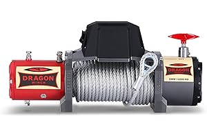 Dragon Winch Treuil électrique 12V Maverick 12000 lbs / 5443 kg avec Câble en Acier 20m pour voiture, dépanneuses et véhicules municipaux | Télécommande sans fil + accessoires treuil | Étanchéité IP67