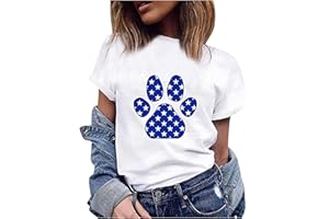 AMHOMELY UK Women Shirts and Blouses Sale,Ladies Casual Geometric Graphic Print Harajuku Female Round Neck Loose T-Shirt Tunic Tops for Women Leisure Elegant Polos T-Shirts Vests Tees