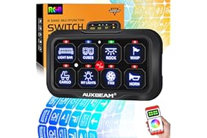 Auxbeam RGB 8 Gang Switch Panel Dimmable Multifuction Switch w/Toggle Momentary Pulsed Modes