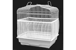 Generic Bird Cage Net Cover Seed Catcher Skirt Stretchy Dustproof (White)