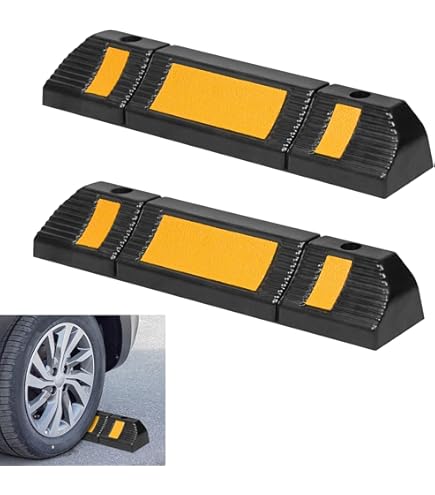 Wiltec wielstopper 165 x 16 x 10 cm, rubberen parkeerhulp, varkensrug met gele reflecterende strips & schroefgroeven, parkeerplaatsafzetting voor garage en parkeerplaatsen, parkeerhulp voor parkeervak Wiltec wielstopper 165 x 16 x 10 cm, rubberen parkeerhulp, varkensrug met gele reflecterende strips & schroefgroeven, parkeerplaatsafzetting voor garage en parkeerplaatsen, parkeerhulp voor parkeervak