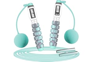 VINSOC Corda per Saltare, Resistance & Endurance con la Corda per Saltare Professionale Speed Corda con Contatore di Calorie/Timer/Manici Antiscivolo - Manico in EVA