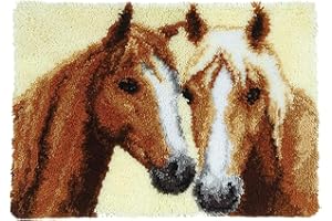 YOOTOM Set di ganci da annodare, per adulti, tappeto da annodare, set da annodare, in tela prestampata, 50 x 38 cm