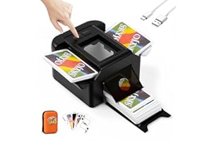 Mapille Mélangeur de Cartes Automatique,Melangeur de Carte électronique,Mélangeur Carte 1-2 Ponts,Mode Auto et Manuel,Rechargeable 2400mAh,pour UNO,Poker,Phase 10,Skip-Bo,Blackjack (Noir)