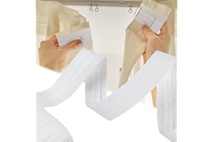 Neerow Gardinenband Kräuselband 30M × 2.5CM, Weiß Gardinenband zum Aufnähen, Universal Vorhangband zum Aufnähen Faltenband für Gardinenhaken, Kräuselband zum Aufbügeln für Deko Schlafzimmer (1 Rolle)