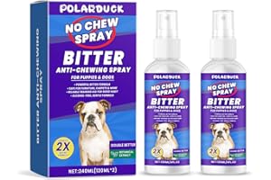 POLARDUCK Anti Chew Spray for Dogs, Dog Deterrent Extremely Bitter Apple Spray for Behavior Training-Stops Chewing, Biting, Licking Furniture | Natural Repellent for Indoor & Outdoor Use 120ML x 2PC