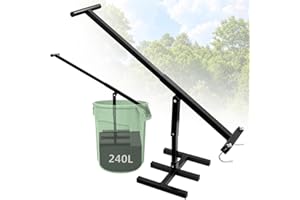 wowspeed Manual Bin Compactor, Hand Press Rubbish Press for Wheelie Bin, Heights Adjustable for Waste Compactor Waste Compressor, Recycling Trash Tool for 240L Wheelie Bins(Black)