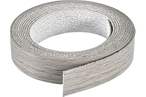 sourcing map Edge Banding, 7/8 Inch x 24.6ft Pre-Glued Wood Veneer Edging Iron-on Flexible Edge Banding for Cabinet Repair Furniture Restoration, Brown Oak