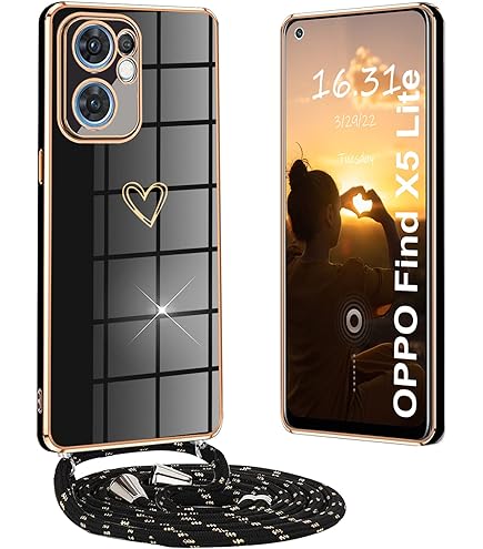 PekaTech Custodia con Collana per OPPO Find X5 Pro, Cover Trasparente Morbido Silicone con Cordino Case con Laccio Tracolla [Antiurto] [ AntiGraffio] [Antiscivolo] Case con Collana, Verde