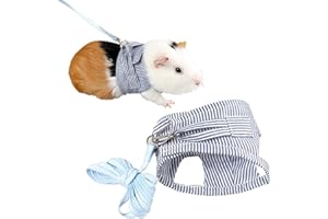 BIUCHJIU Small Animal Harness Leash Ferret Harness Outdoor Walking Vest Harness for Chinchilla Rat Squirrel Hedgehog Ferret Outdoor Walking Clothes (Blue S)