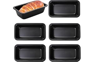 Lawei Lot de 6 Moule à Pain en acier carbone antiadhésif pour la Fabrication de gâteau et de Pain grillé, 9 x 15 cm