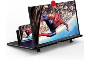 Bailonda Amplificador de Pantalla para movil 14 Pulgadas, Lupa para móvil 3D, HD Lupa Pantalla movil Adecuado para Ver películas y videos en un teléfono（Negro