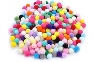 KUDLE Mini Pompons Bunt, 1000 Stück Pompons zum Basteln 20mm, Pompons Bälle für Dekorieren Verzieren Nähen Handwerk Herstellung DIY Handwerk Farbenfrohe Bastelarbeiten Kindergarten Basteln Kinder Erwachsene