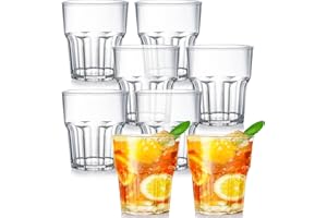 Tebery 250 ml Bicchieri di plastica, Bicchieri Acqua in Plastica Infrangibile, Riutilizzabile Bicchiere da birra whisky in plastica, Impilabili, confezione da 8