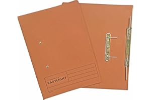 PLASTOREG Eastlight Transfer Spring File, 38mm Foolscap, Colour Orange, Box 25