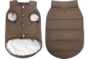 ASENKU Manteau d'hiver pour Chien Imperméable Coupe-Vent Veste Chaude Polaire pour Chiot Gilet Vêtement pour Petits Grande Taille Chiens, Manteau Chien Hiver pour Chihuahua Teckel Bouledogue Francais