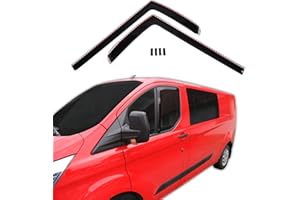 J&J AUTOMOTIVE | GP Deflecteurs d'air Déflecteurs de Fen?tre Latérale Compatible avec Transit Custom 2/4-Porte 2012-2023, 2 pcs, Aérodynamique