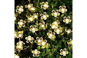 JZK 6,5 m 21 stóp wodoodporne lampki solarne LED w kształcie kwiatów, ciepła biel, lampki zewnętrzne do dekoracji ogrodu, lampki wewnętrzne do dekoracji na wesele, Boże Narodzenie, przyjęcie