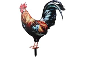 HEBEOT Statue di gallo Decorazione da giardino Pollo Acrilico Esterno Giardino Spina A per Terra Per La Decorazione Del Giardino, Ornamento Della Cas