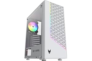 Oversteel - Iridium Caja Pc Gaming Compatible con Placas ATX, Micro ATX e ITX, Ventilador 120mm A-RGB Incluido, Frontal Mallado, 2 Filtros Antipolvo, Cristal Lateral Templado, USB 3.0, Color Blanco
