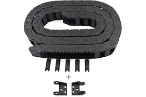 Befenybay R18 Internal Size 10X20mm 1Meter Length Black Plastic Flexible Drag Chain Cable Wire Carrier Open Type for 3D Printer and CNC Machines (10mmX20mm-Outside Open)