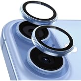 Babilden iPhone 17 İle Uyumlu Kamera Lens Koruyucu Al&uuml;minyum Alaşım &Ccedil;er&ccedil;eveli Telefon Lensi Temperli Cam Koruma (Mavi)