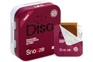 OQO Snooze Sleep Vitamin Supplement - Tin of 30 Dissolvable Oral Strips with Vitamin B6, Reduce Stress and Calms Mind, Vegan, Gluten-Free, Sugar-Free (Cherry)