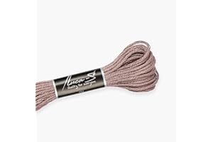 Luca-S Fil de coton toronné pour broderie à la main, écheveaux de 8 mètres, couleur 432/DMC 3861/ancre X, fil à broder, fil à broder pour point de croix