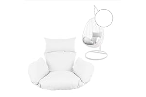 Kideo® Sitzkissen für Hängesessel, Swing Chair Kissen, Ersatzkissen, Wechselkissen, waschbar, 2-teilig, weiß Uni (Nest, 1000 Snow)