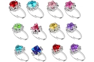 CEZKFH Kinder Ringe Für Mädchen 12 Stück Schmuck Ringe für Kinder, Ringe Kinder Mädchen Ringe Einstellbare Ringe funkeln mit Herzform Vitrine für Kinder Geburtstag Party