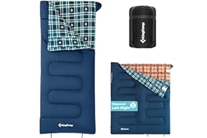 KingCamp Winter Sleeping Bag – Extra Large Flannel Cotton Twin Compact Warm Sleeping Bag 4 Seasons Portable Lightweight Sleeping Bags Camping Adults XL