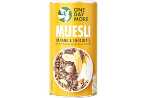 OneDayMore Muesli à la banane et au chocolat | Petit-déjeuner nutritif pour l’énergie | Croustillant | Douceur naturelle | Parfait pour commencer la journée |400g