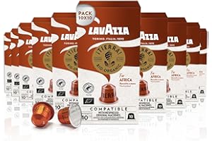 ‎LAVAZZA Lavazza Tierra for Africa Bio Organic, Espresso mit Noten von Karamell und Schokolade, 10x10 Kapseln, Nespresso kompatibel