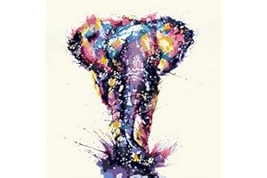 Lanwexy Paint by Numbers for Adults 16x20inch DIY Paint by Numbers Kits for Kids Beginner on Canvas Oil Painting with Paintbrushes for Home Decoration Colourful Animal Elephant (Without Frame)