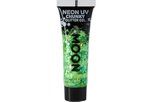 Moon Glow Gel de brillo grueso para rostro y cuerpo UV neón 12ml Verde