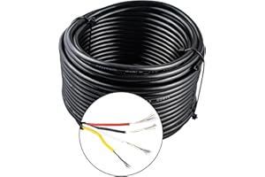URCIANOW Câble Électrique 15Mètres 22 AWG 4 Conducteurs 0,3mm² UL2464 - Cordon PVC Torsadé Cuivre Étamé - Pour Électronique, Robotique, DIY