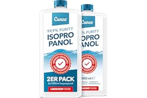 CUNEA Alcool isopropilico 99,9% Isopropanolo per la pulizia e Igiene 2 x 1.000 ml