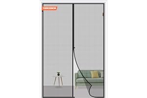 MAGZO Magnetic Fly Screen Door 120 X 220 CM, Sturdy and Durable Fly Screens for Doors with Windproof Fasteners, Grey
