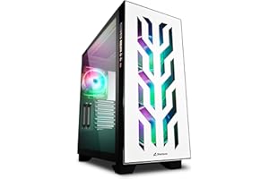 Sharkoon Elite Shark CA300T Case da Gaming, Bianco